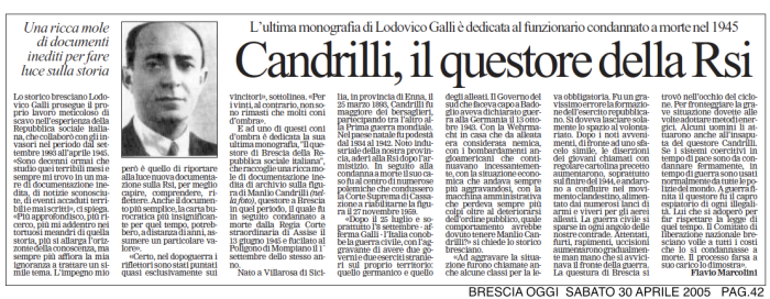 Quotidiano Brescia Oggi del 30 Aprile 2005 pag. 45